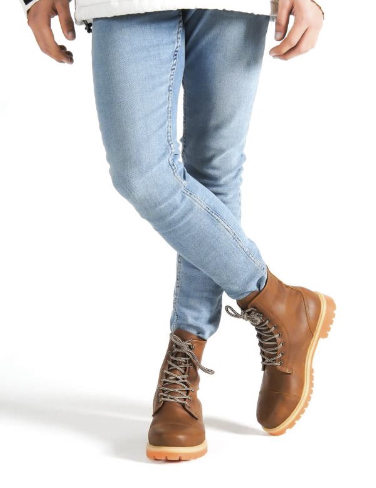 Ανδρικά ταμπά μποτάκια δερματίνη τρακτερωτή σόλα B022T φωτογραφία